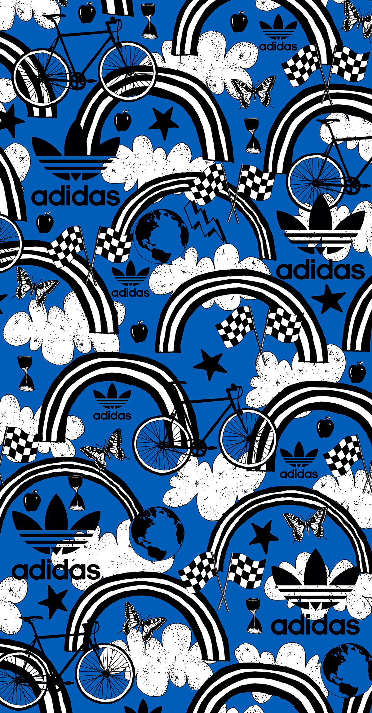 Illustrated wheatpaste poster designed by Leanna Perry for Adidas Originals.