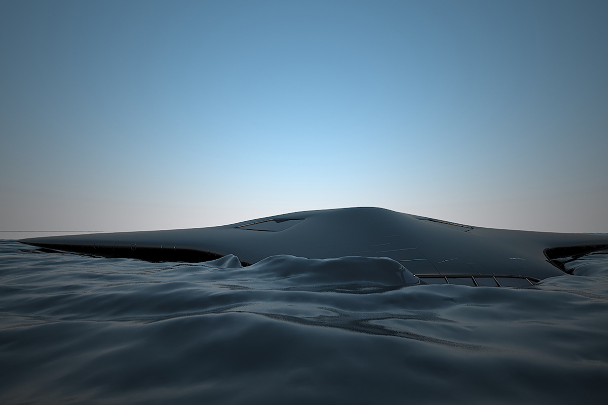 submarine concept OfficinaLeonardo Leonardo Pascoletti 3D Render Under water render