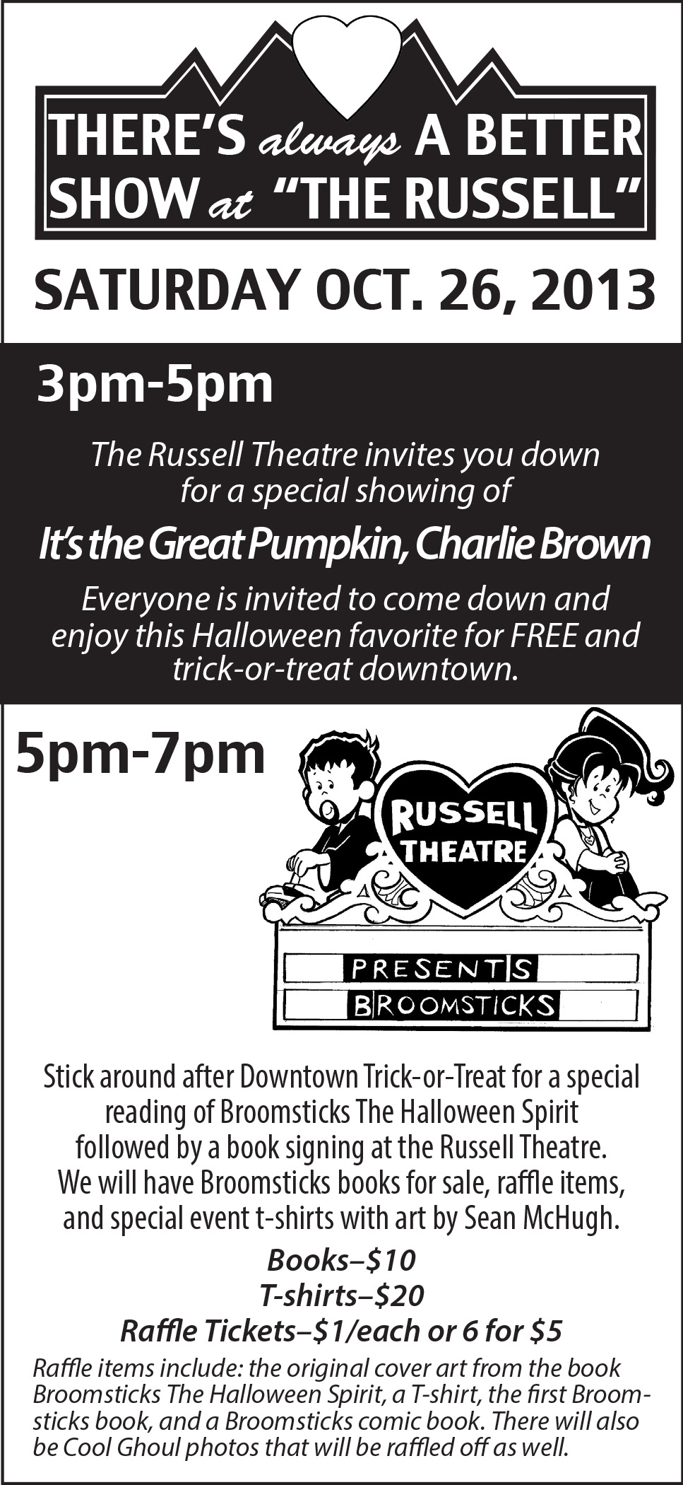 broomsticks maysville Kentucky Russell Theatre book signing vintage Theatre movie atmospheric theatre Halloween Event event planning