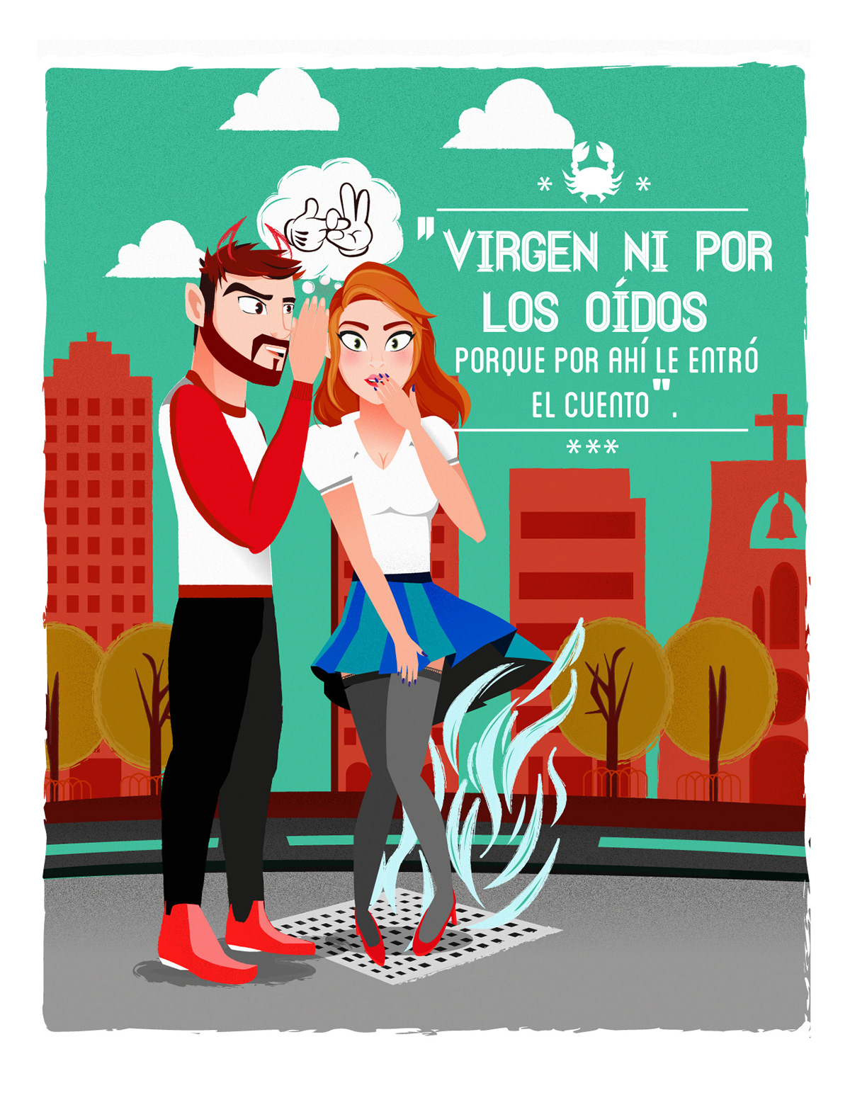ilustracion Chico chica Propuesta Indecente Propuesta city vector guy girl comedy 