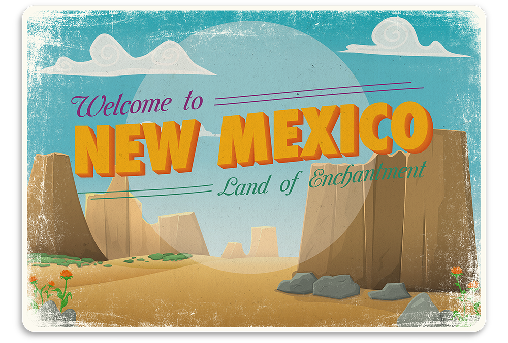 new mexico postcard vector