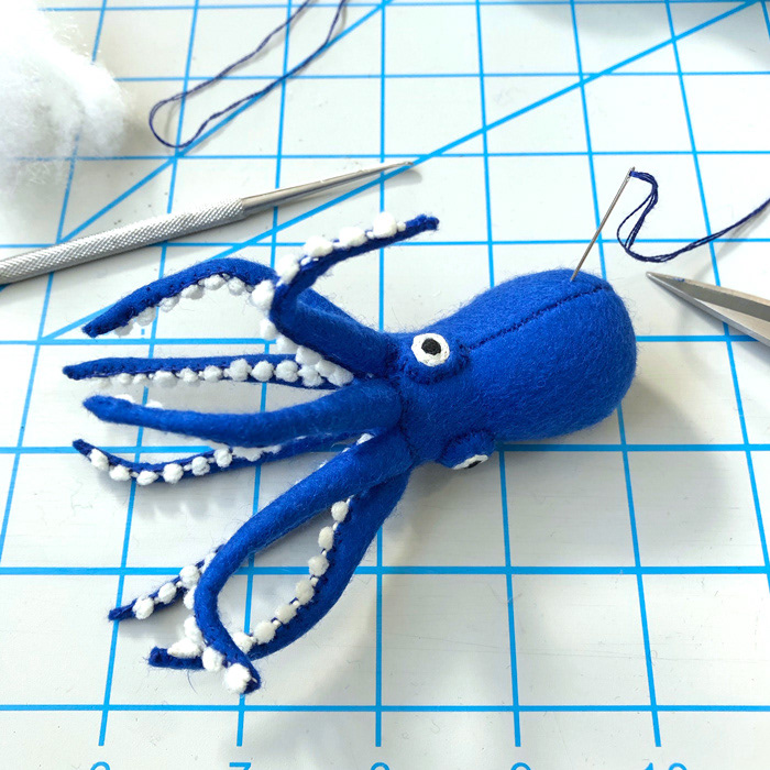 Character craft felt handmade hine mizushima octopus softsculpture toy underwater 水島ひね