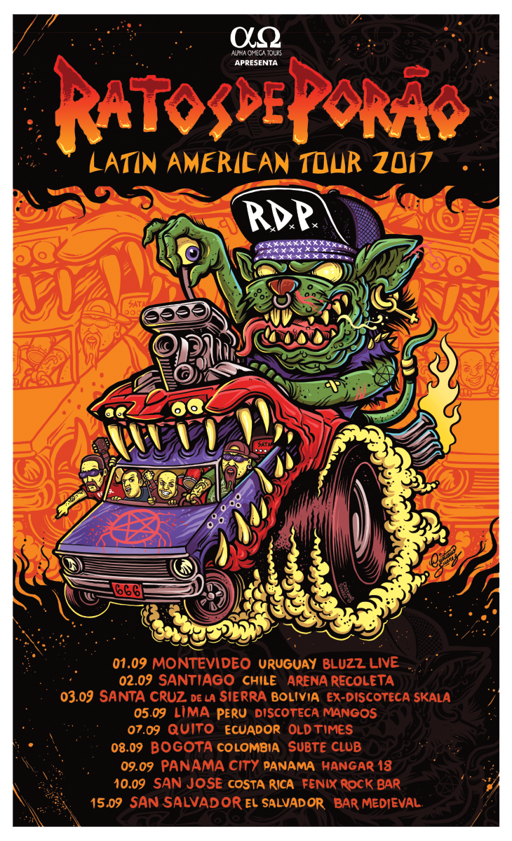 punk Hardcore Punk ROck Poster gig poster rat fink kustom kulture Ratos caricatura Crossover Thrash punk rock