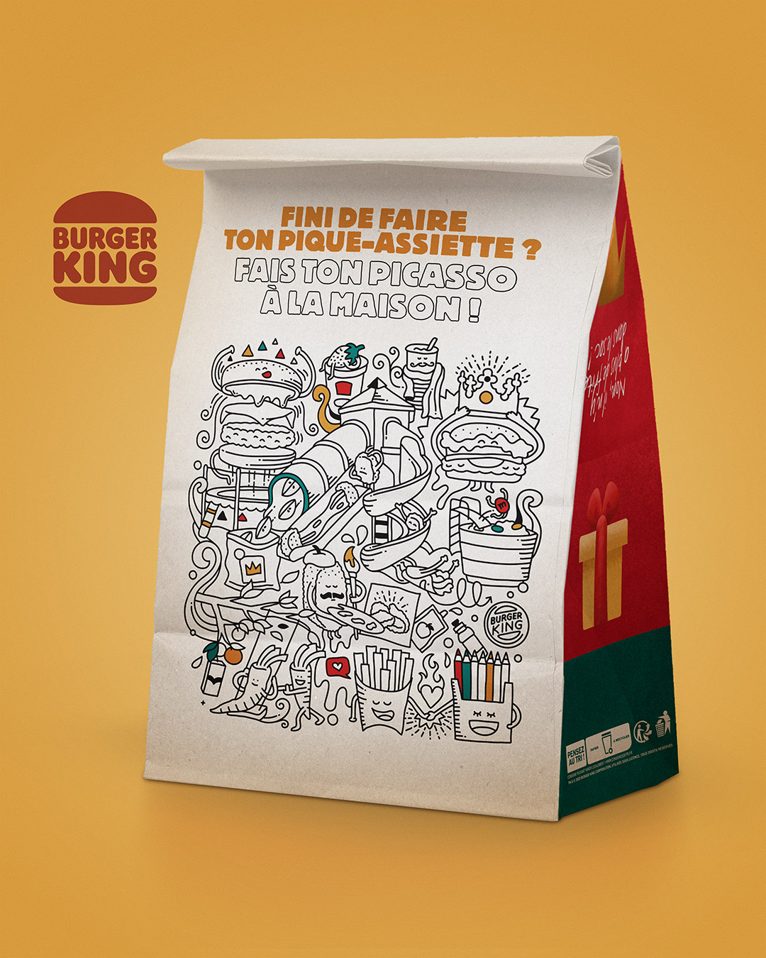 Burger King // Coloring paper bag on Behance