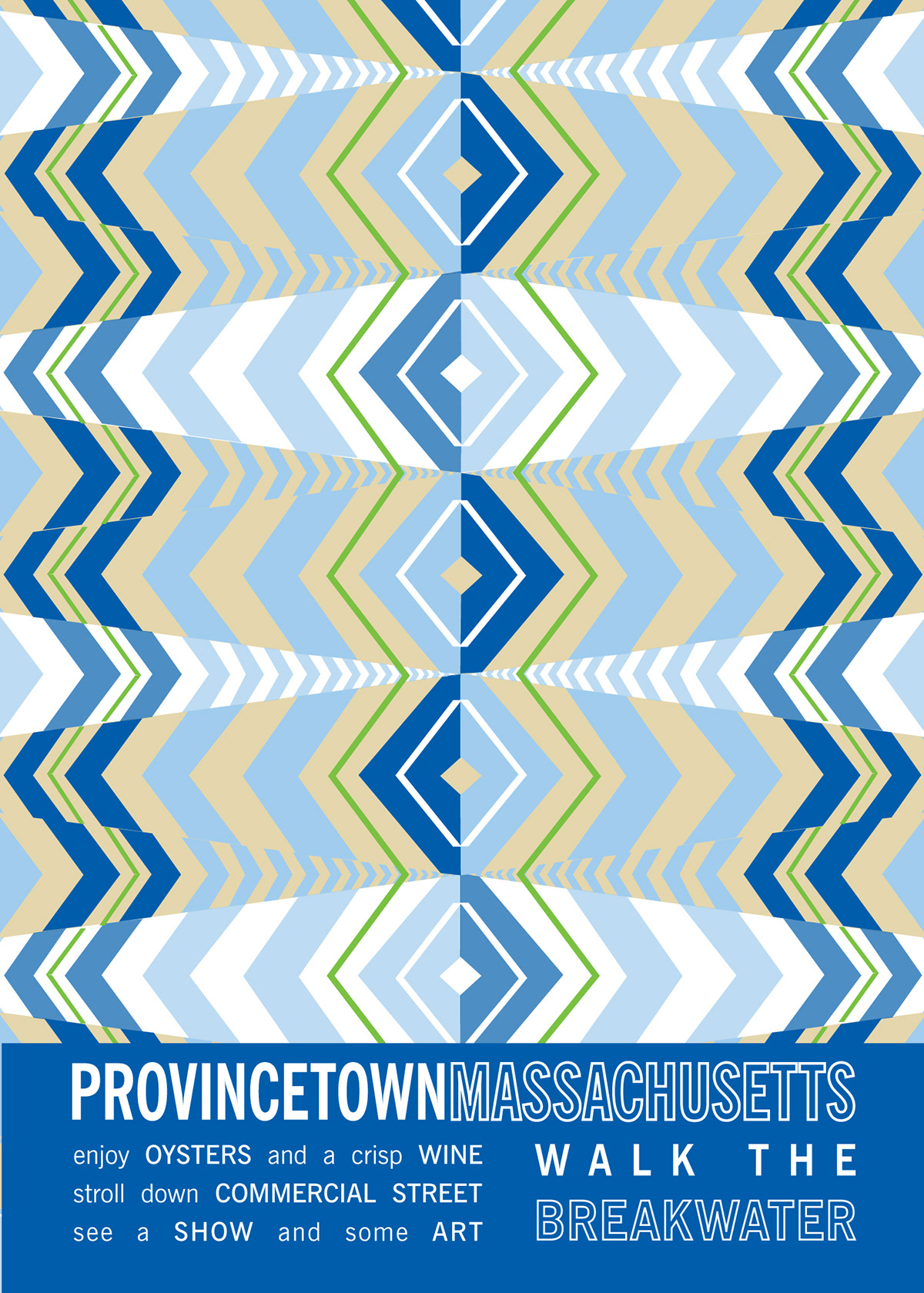 Poster Design pattern Province Town Rhode Island Chapel Hill north carolina