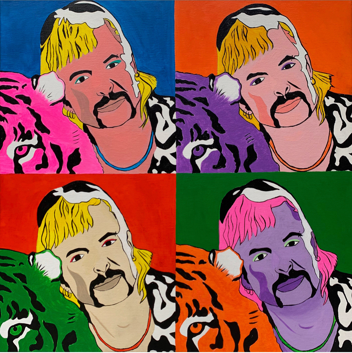 acrylic Andy Warhol Joe Exotic painting   Tiger King