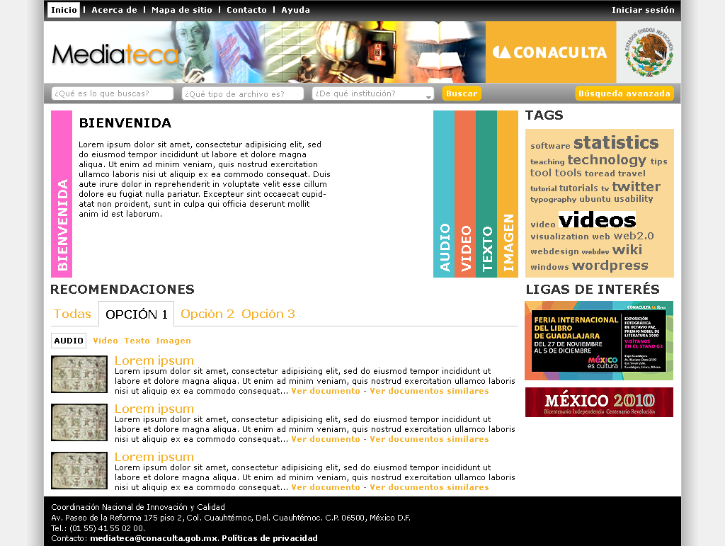 conaculta mediateca web portal