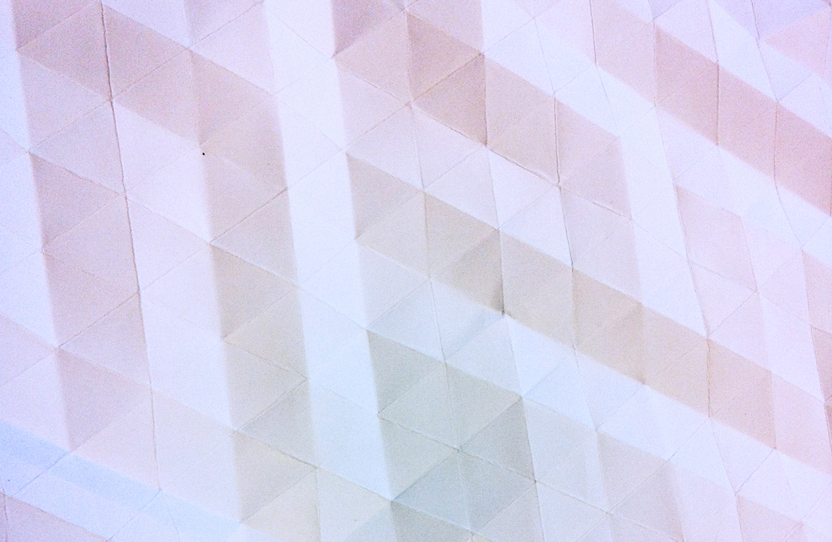 tesselation poster music poster paper paper folding origami  geometry geometric DNA ryuichi sakamoto folded pattern papercraft Miura Ori