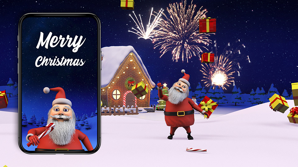 3D animation  cartoon Character Christmas claus gift instagram new year santa