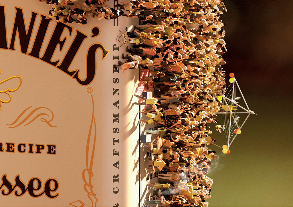 3D Whiskey alcohol art computer generated drinking sunset bottle jack daniel's honey glass