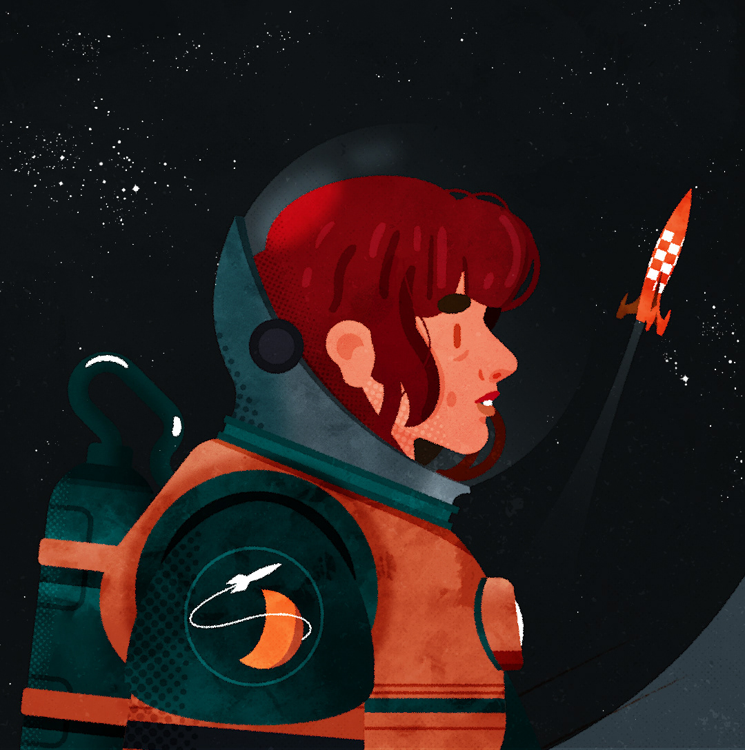 profile rocket astronaut suit space suit Space  ILLUSTRATION  belgian identity adobe illustrator