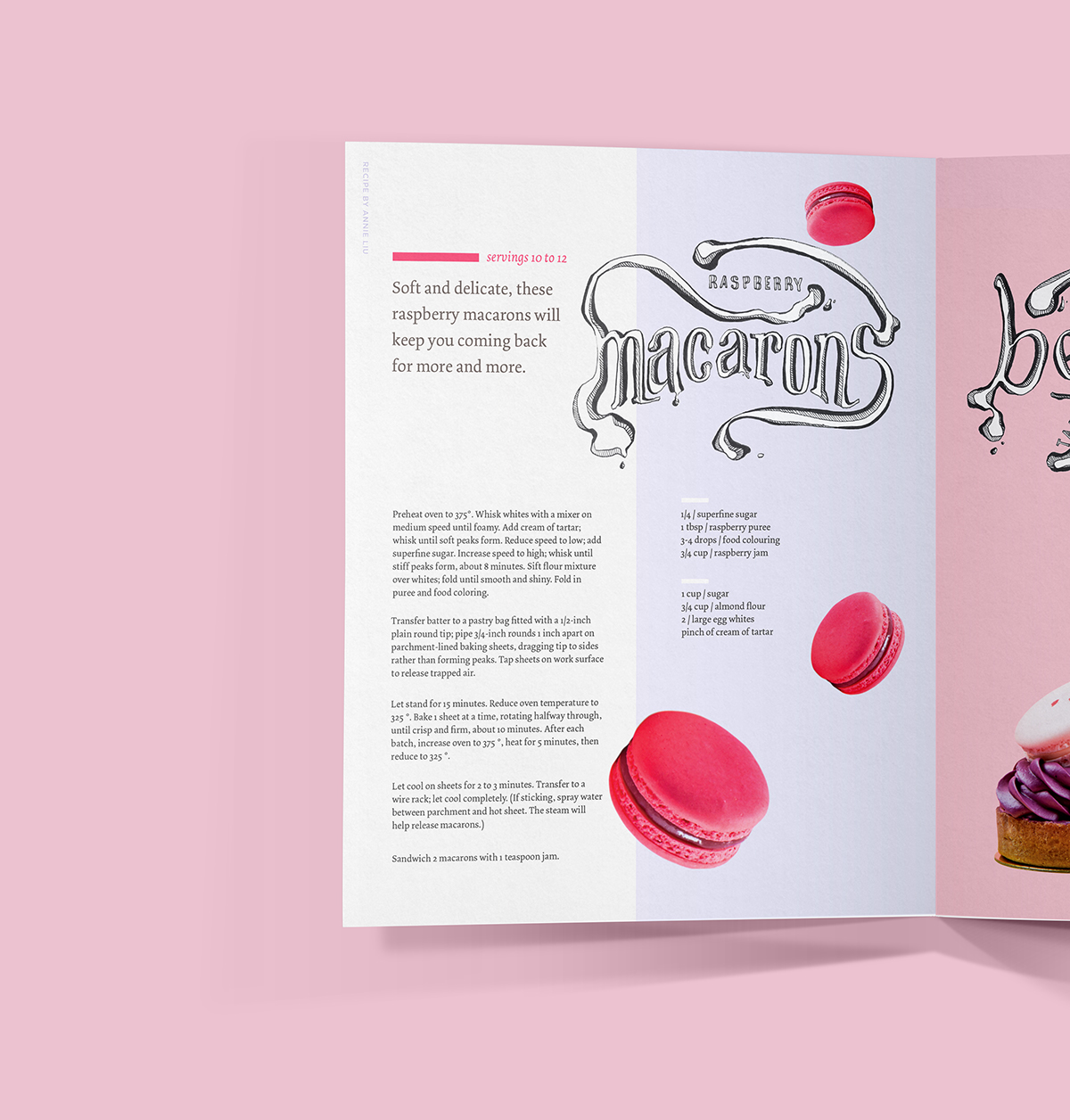 ysdn pastries cakes macarons recipe layouts HAND LETTERING student editorial custom typography