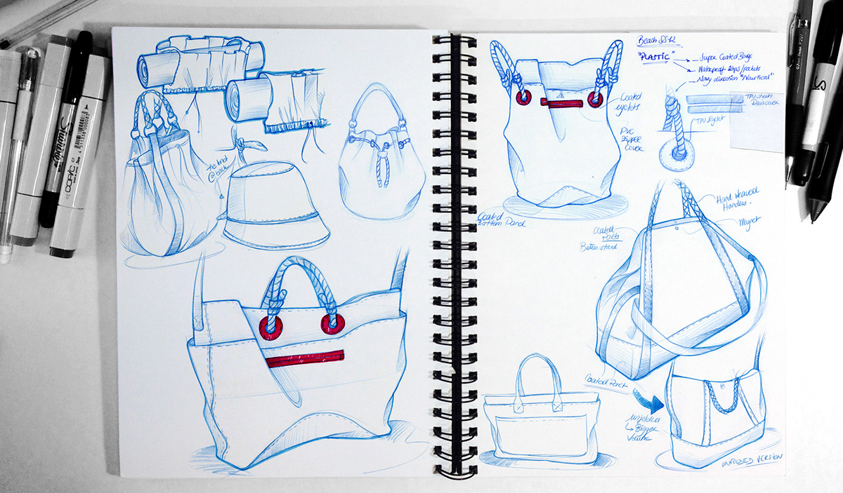 Hand Sketches accessories bags