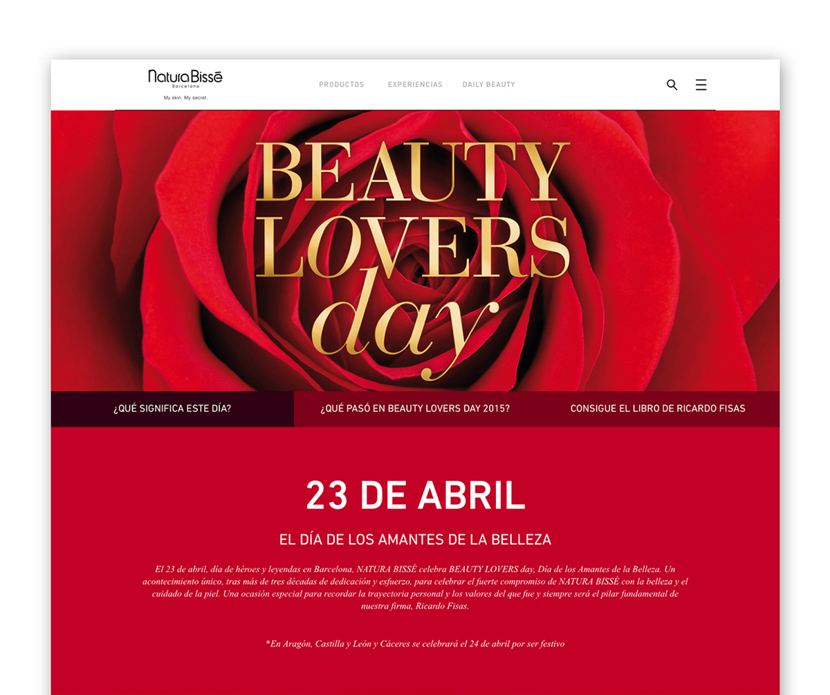 Beauty Lovers Day microsite special ocasion skincare