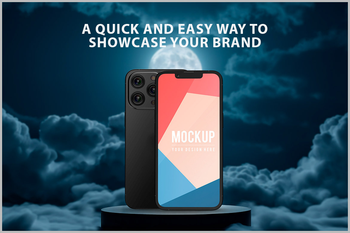 phone podium Mockup Technology Display mobile device presentation showcase product