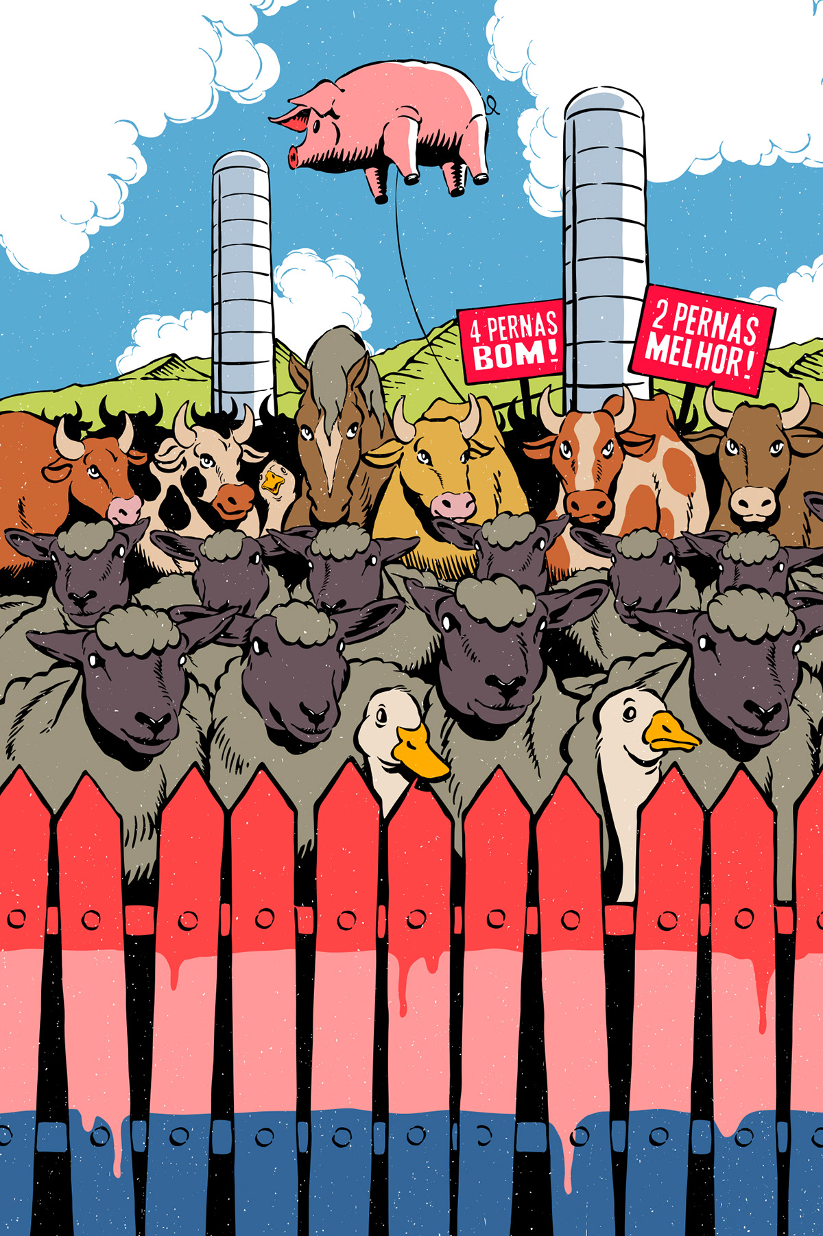 Animal Farm Dystopia George Orwell Orwell animals Donald Trump Maga make america great again pink floyd Trump