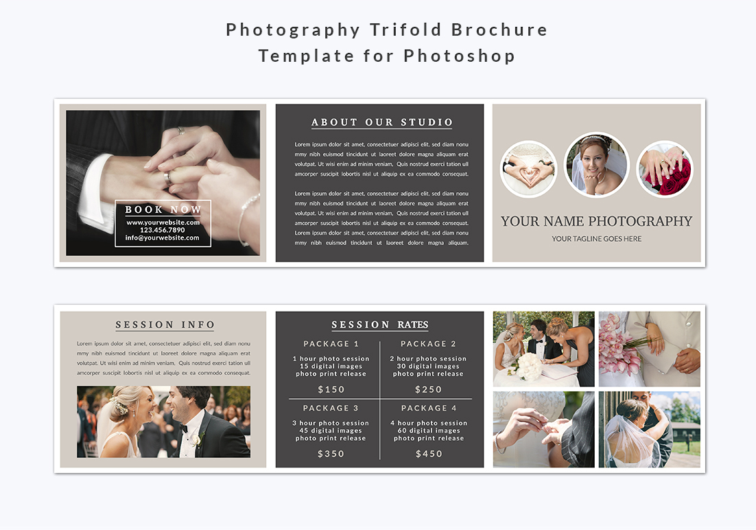photographer trifold brochure photoshop psd prices graphic design premade template creative printable professional marketing   print ready