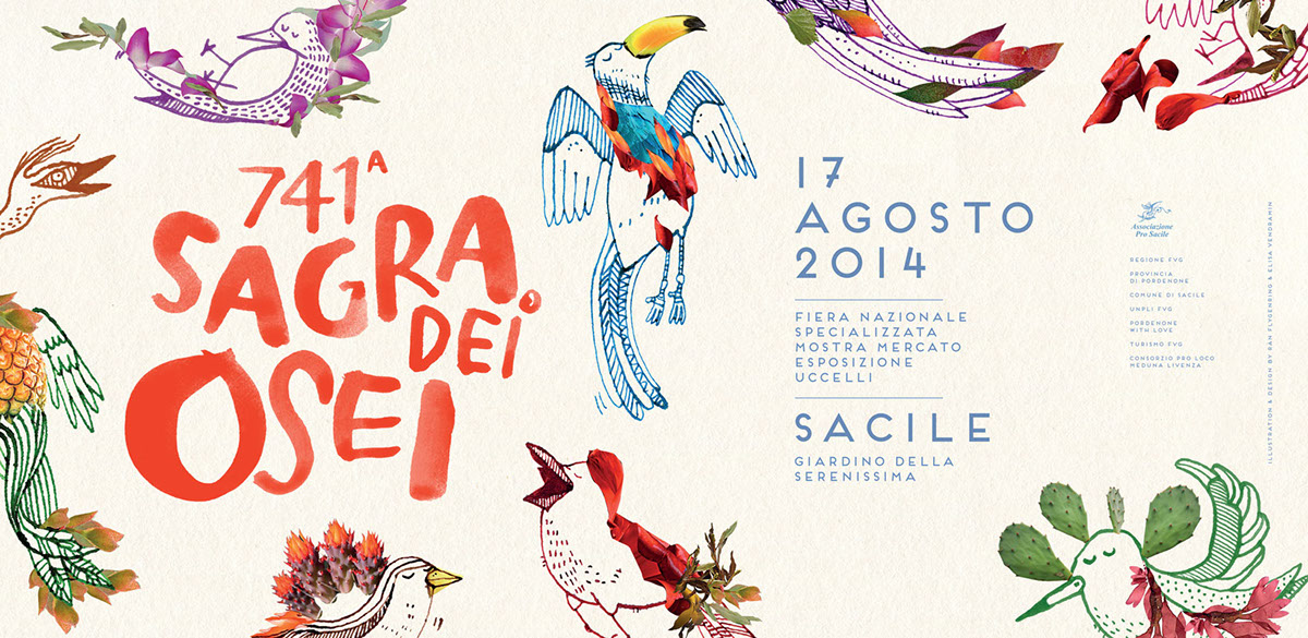birds Digital Collage hand drawing Ironical illustration textures feathers italian design Scandinavian design