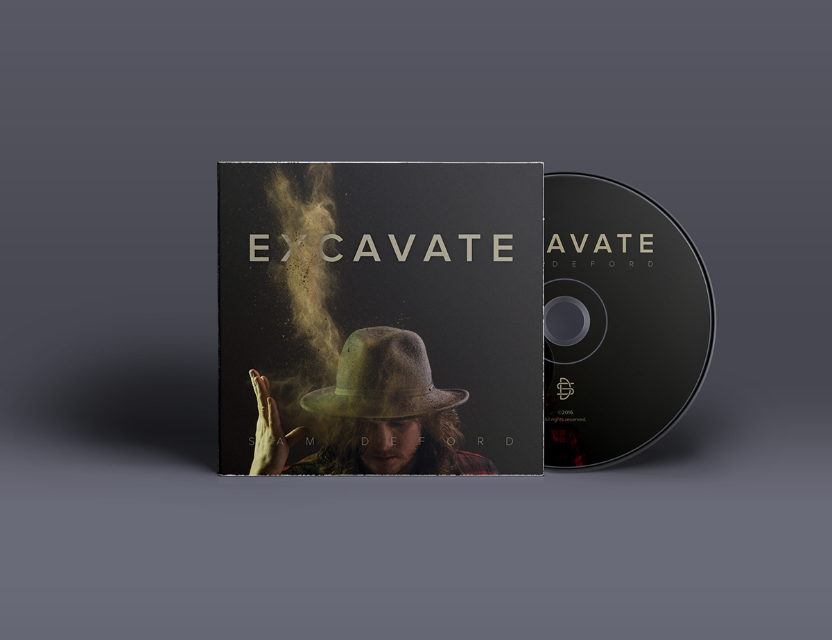 portrait musician sam deford Excavate artwork Album CD design male