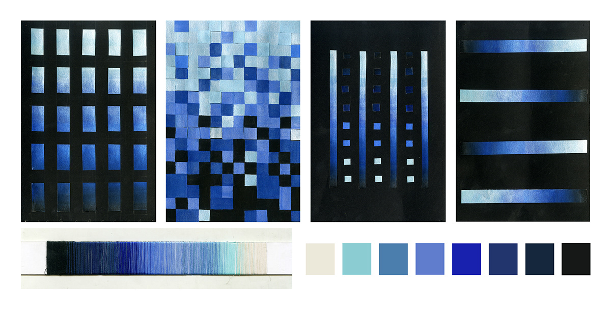 blue Iridescence textile weaving handwoven nature-inspired