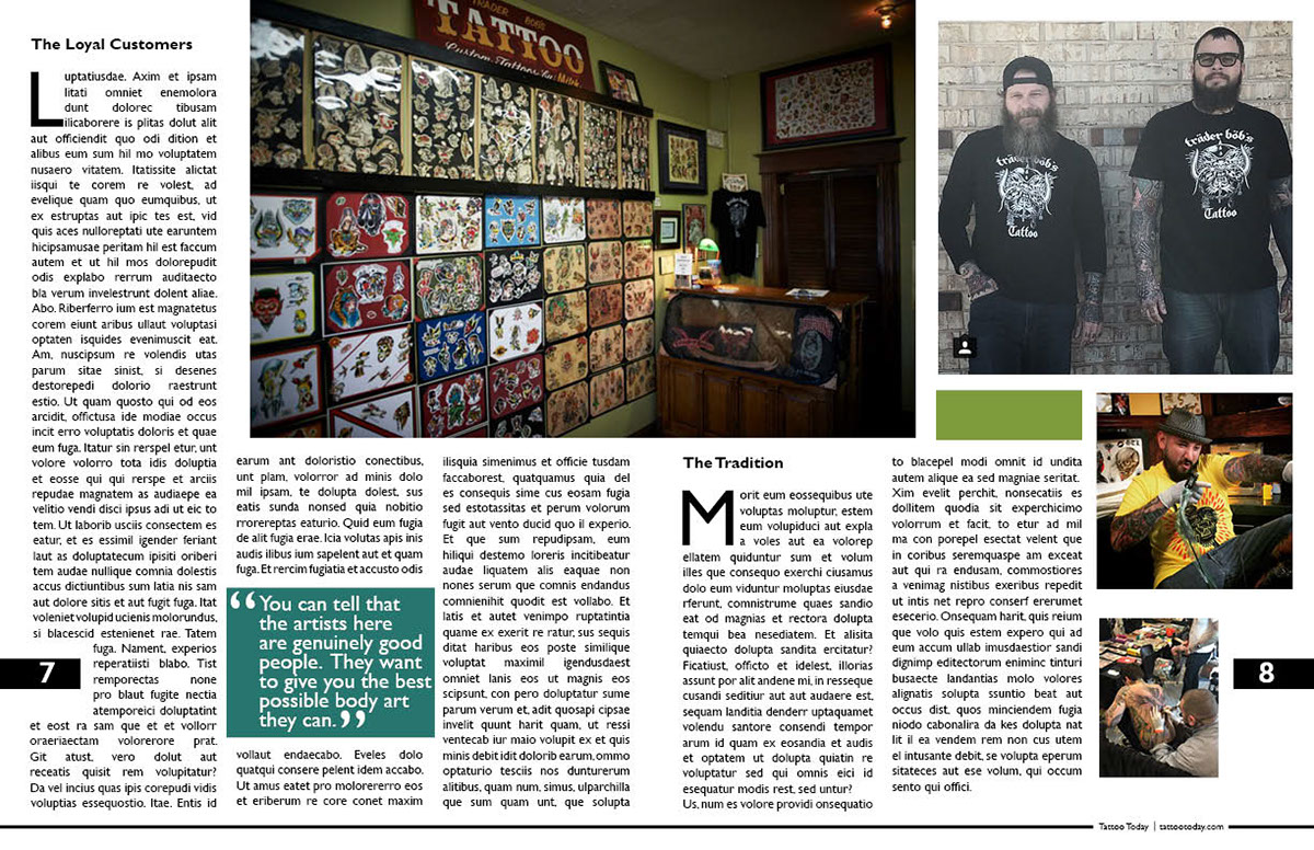magazine Layout graphic design  tattoos publication design print