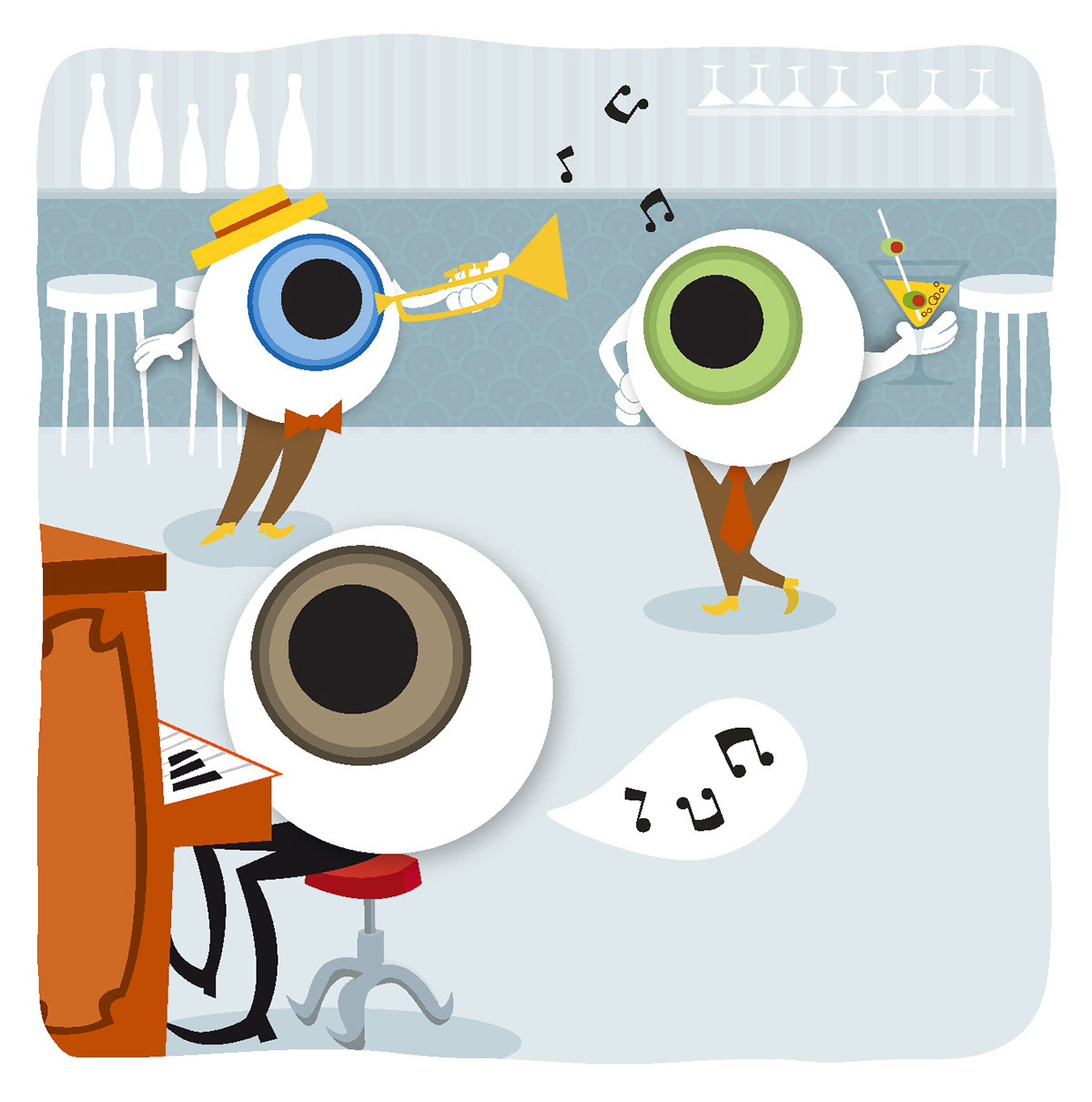 ilustration ilustracion Oftalmologia oftalmologo eye ojo Character dibujo Illustrator bilbao pintxo puppy cartoon Simposio ophthalmologist