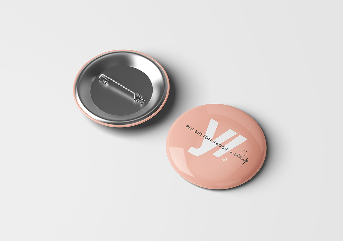 Download Pin Button Badge Mockup on Pantone Canvas Gallery
