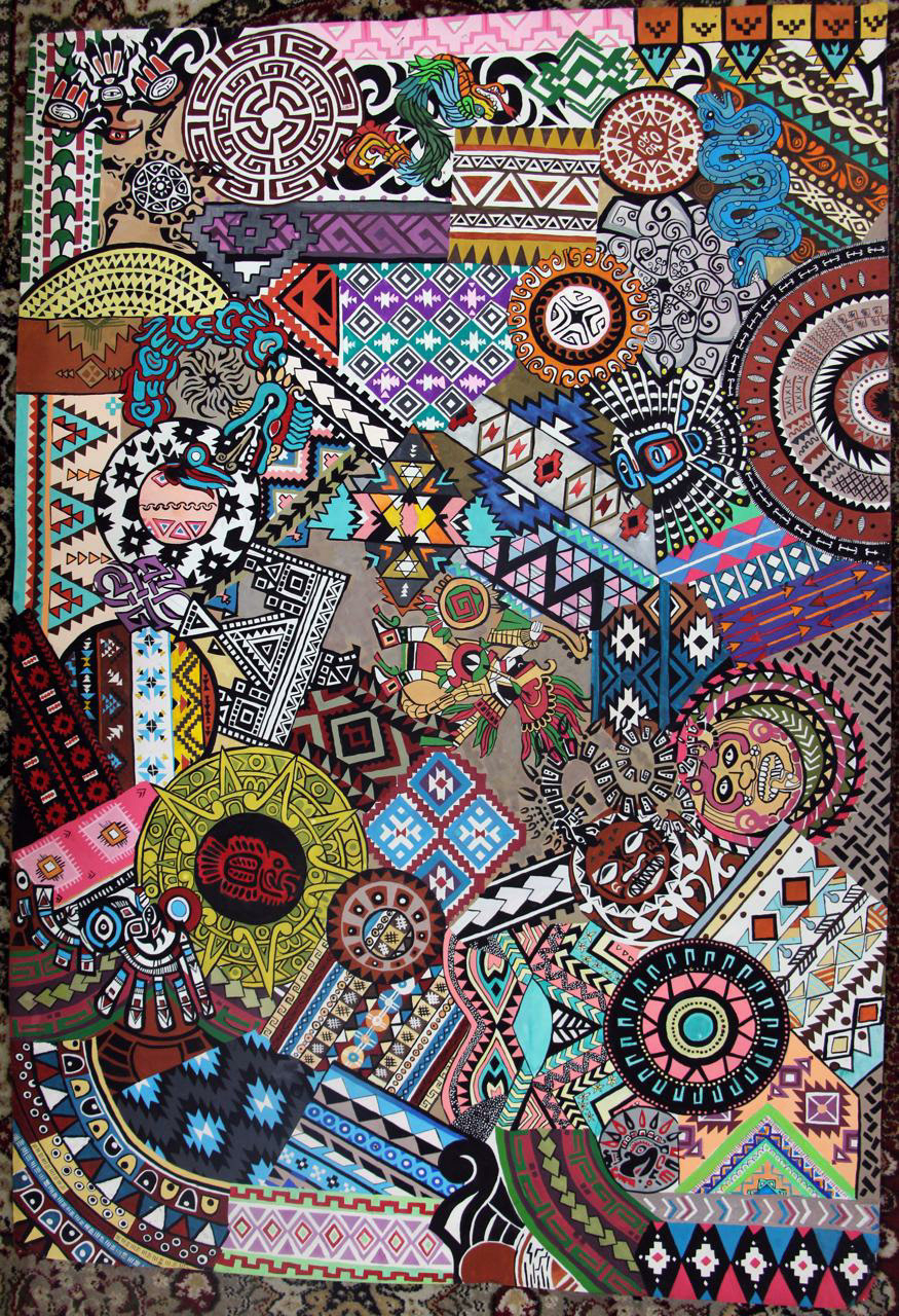 Aztec Art  research board textile design  textile designer