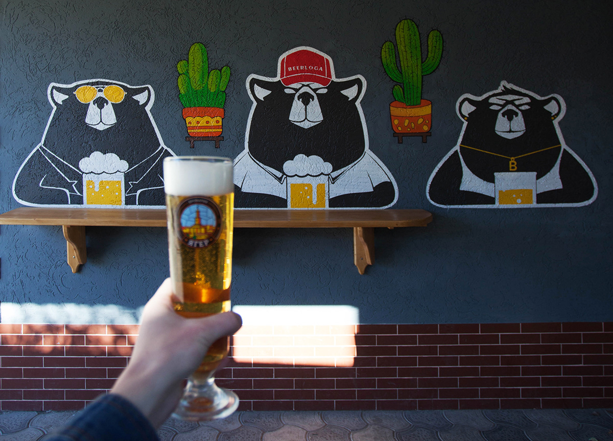 bear beer Beerloga kolomyia Mural stencil