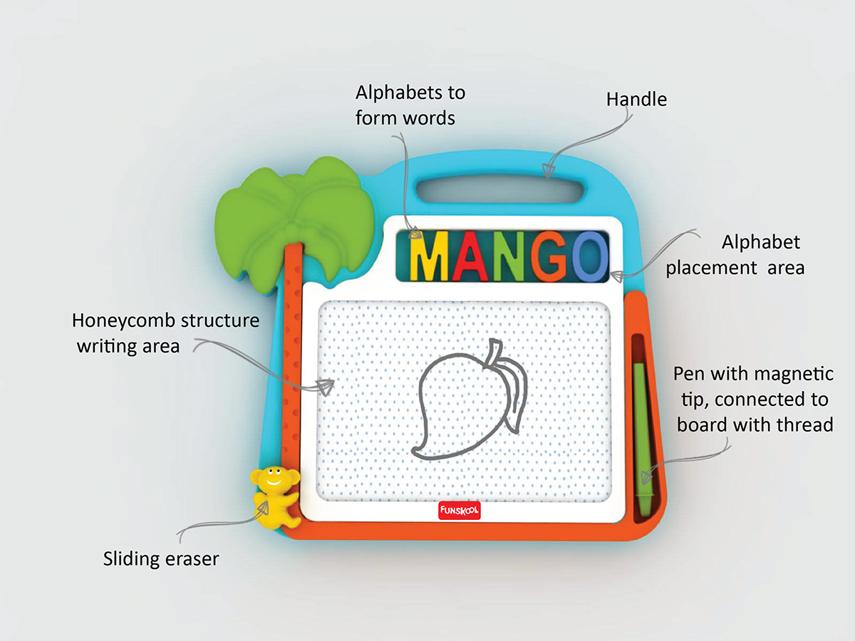 magnet doodle elephant monkey toy write draw funskool