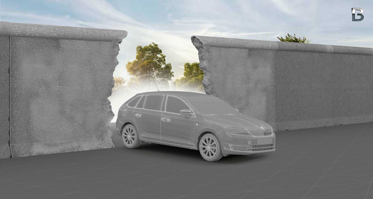 3D CGI 3D Cars CGI cars 3D Visualization Matte Painting AUTOMOTIVE VISUALIZATION vitual environment Skoda cg transportation 3d transportation