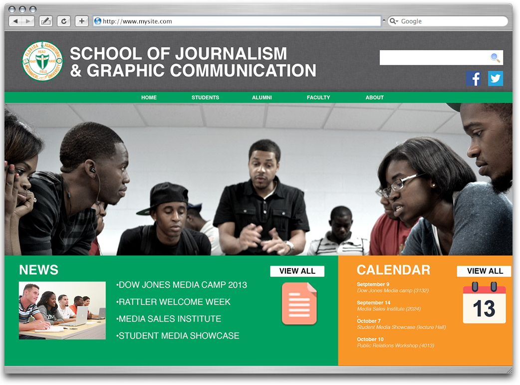 Website Mockup Journalist designer Web college University