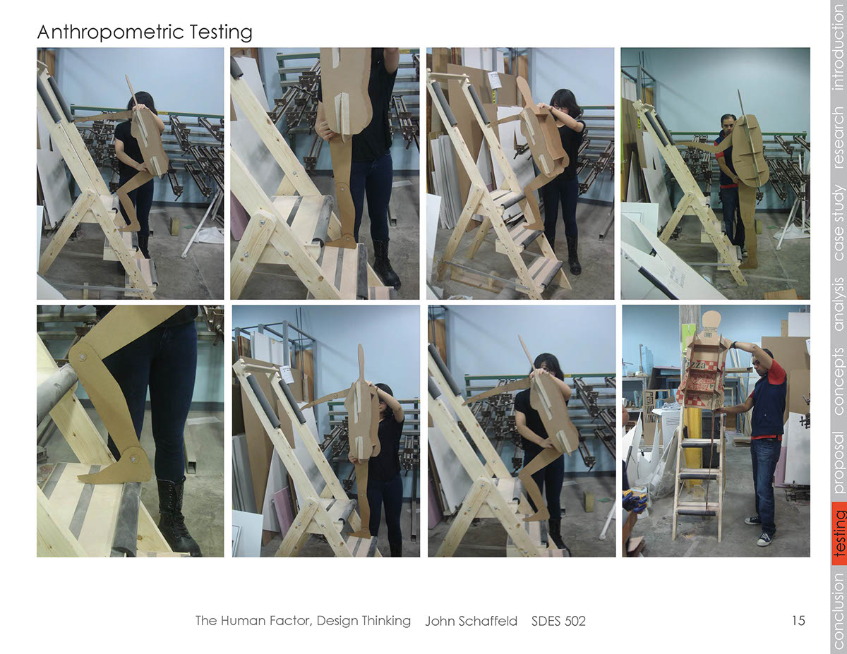 Adobe Portfolio ladder human factors Ergonomics research design Analysis prototype Model Making