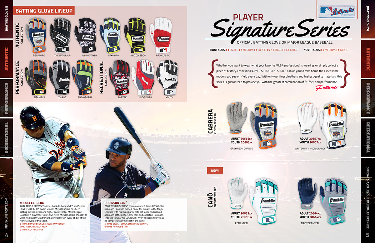catalog design catalog baseball Major league baseball batting gloves Baseball graphics