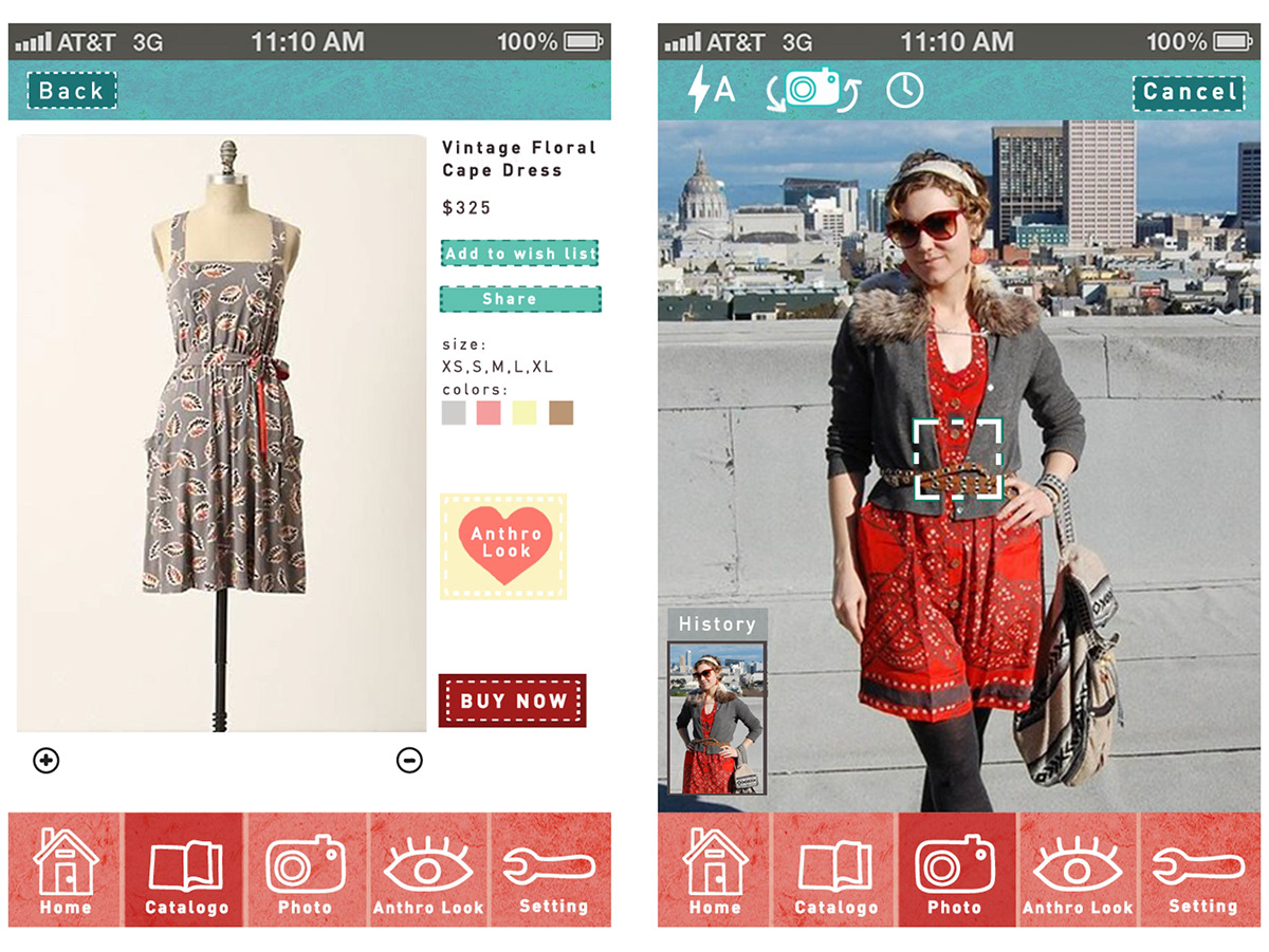 Anthropologie app iphone Icon digital design interactive retail store woman Shopping user experience