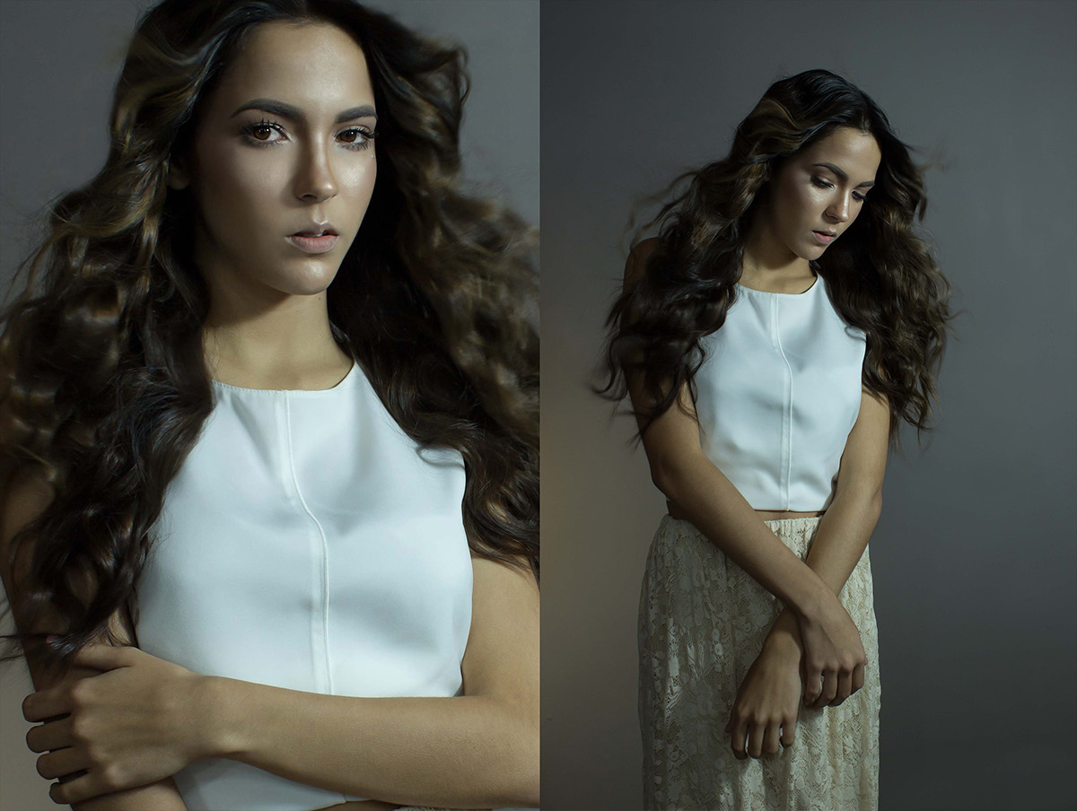 model woman Beautiful light White gray cold photoshoot venezuela
