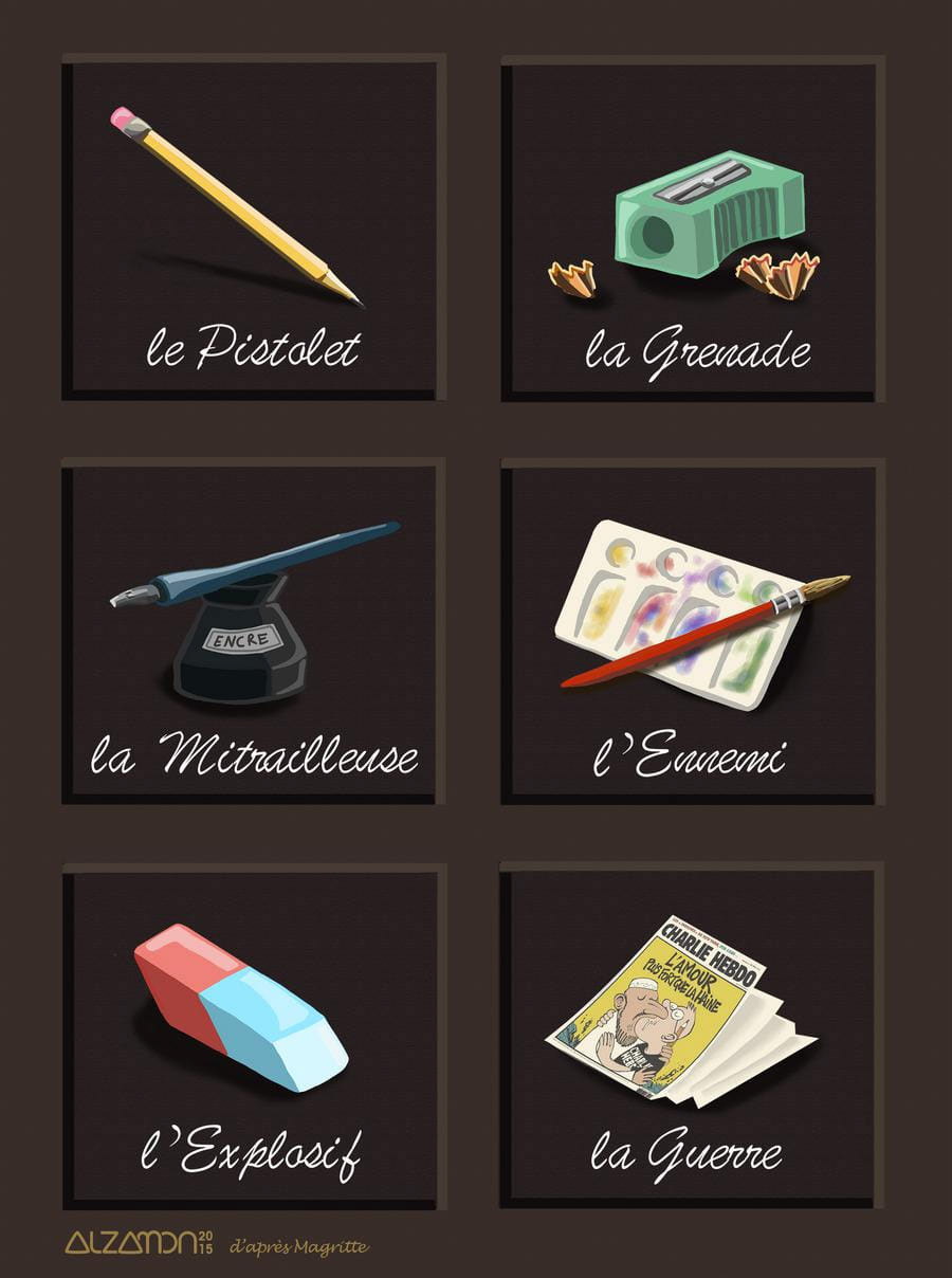 Adobe Portfolio CharlieHebdo‬ ILLUSTRATION  magritte Parody