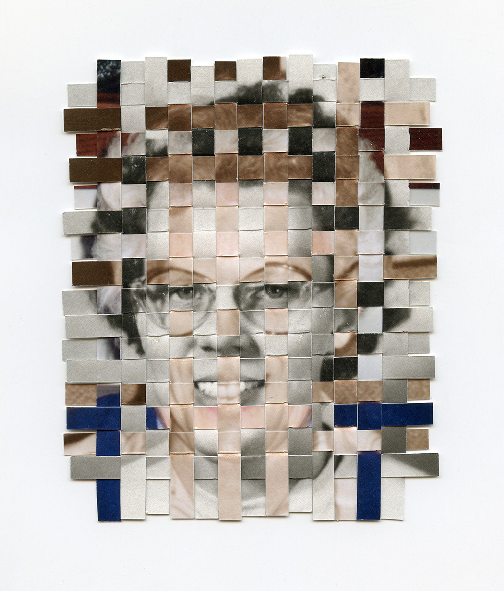 weave Woven collage found photo portrait found photograph death Memory time loss