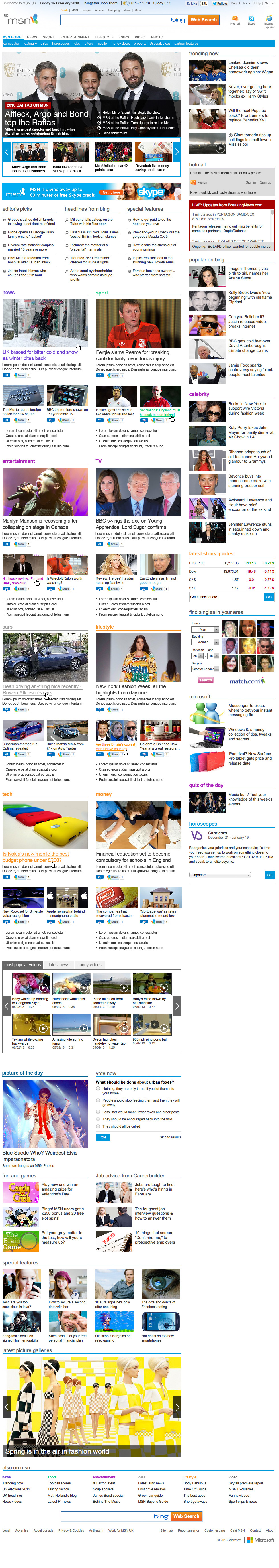 msn mobile Responsive Design redesign