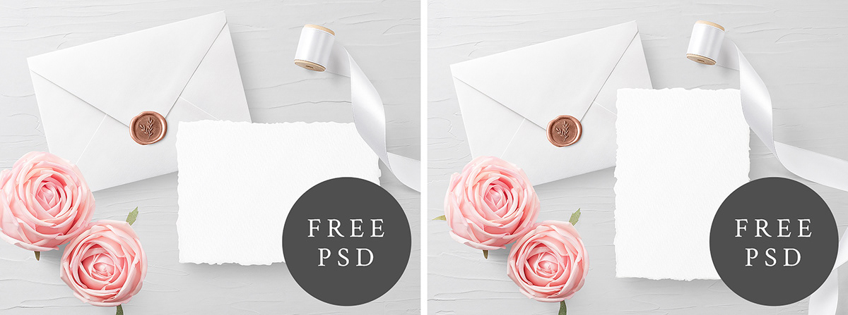 free freebie download psd Mockup Stationery wedding Invitation card mock up