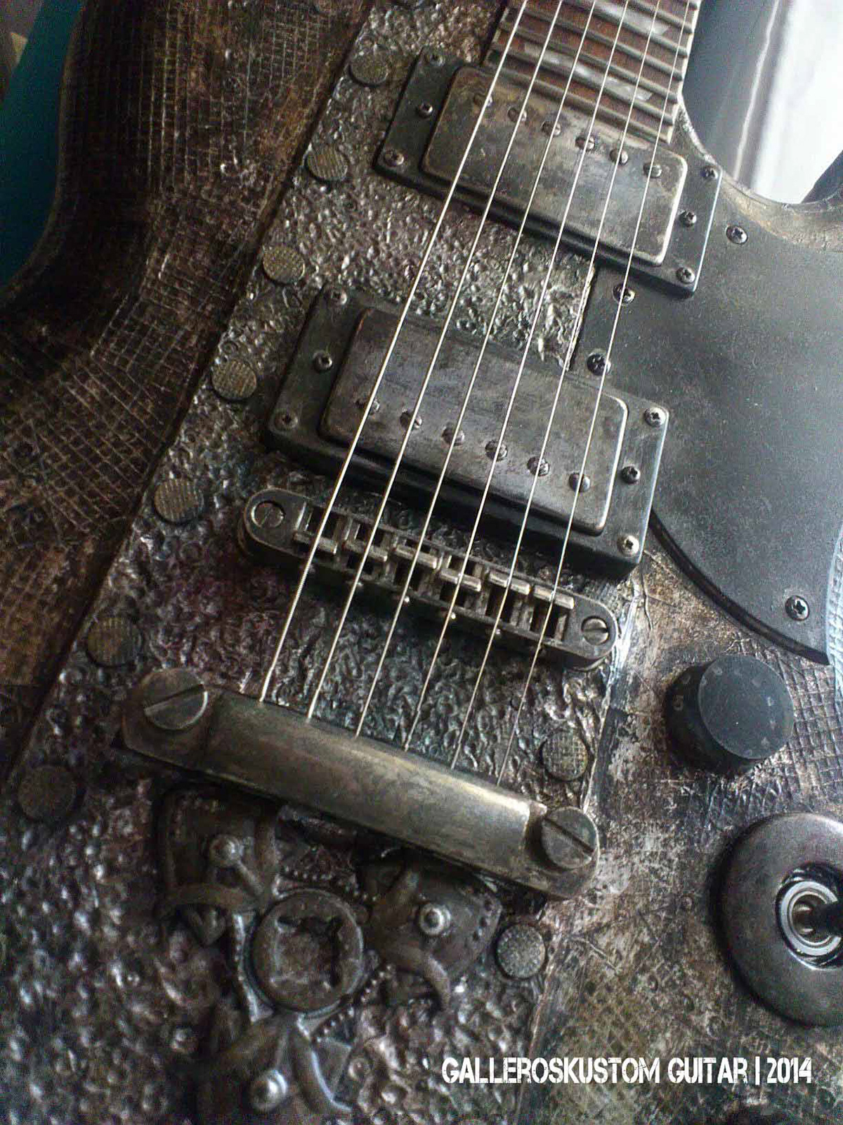 esp guitars KENT GALLEROS PERMANENT PENS Acrylic paint CRAFT FOAM loloy galleros faux metal aged finish rustic punk loloy