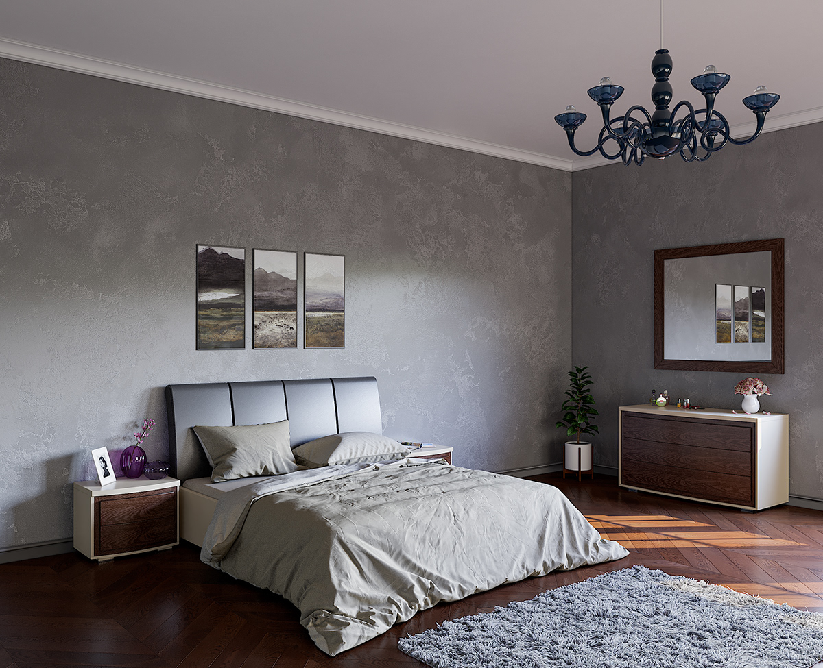 3ds max Adobe Photoshop bedroom corona renderer furniture rendering visualization