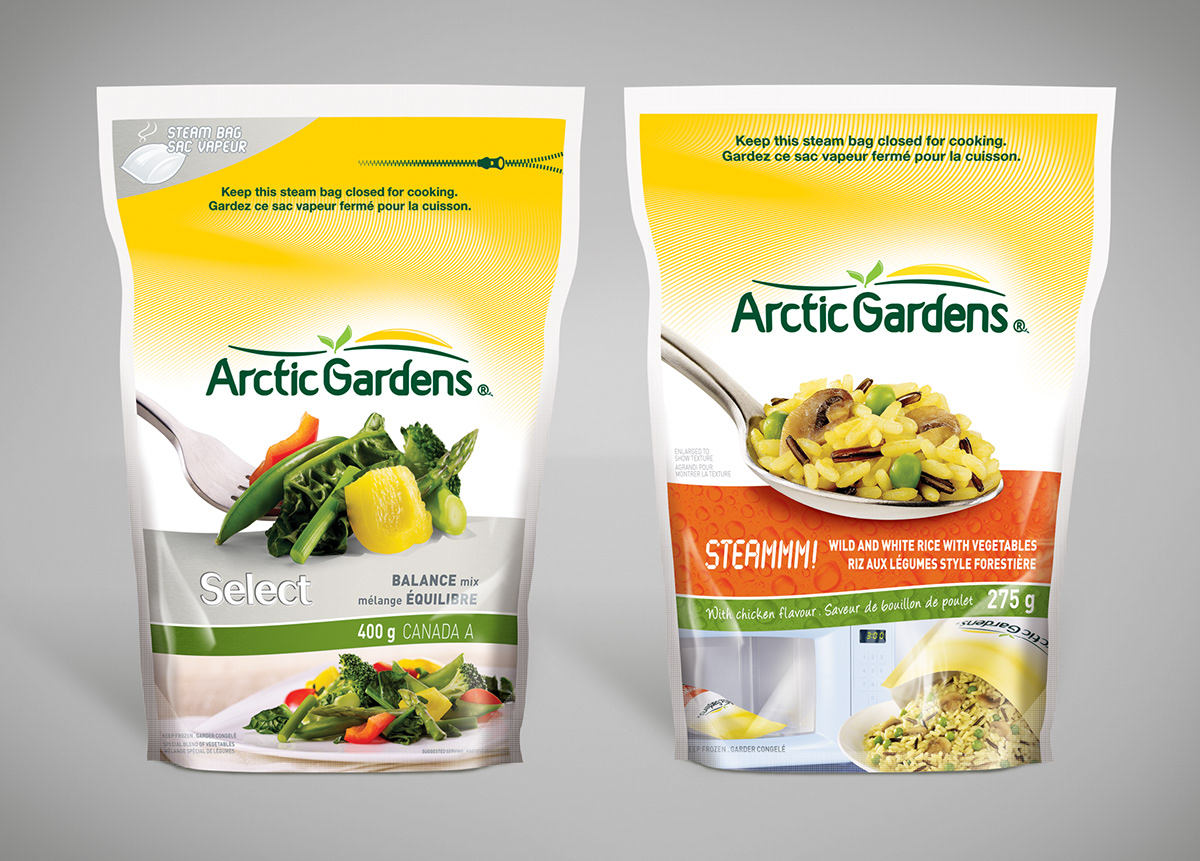 emballage alimentaire Food  legumes vegetables signature identité visuelle arctic gardens Bonduelle