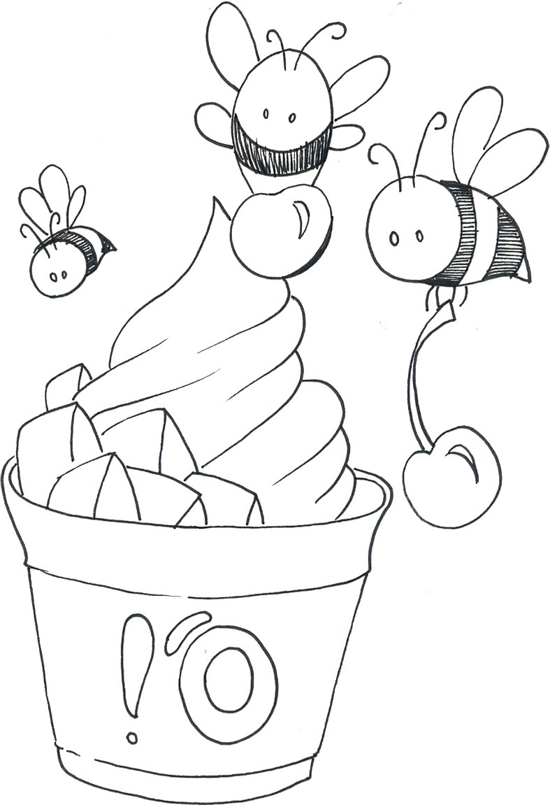 frozen iogurte draw Ilustração pessoas desenho Fun