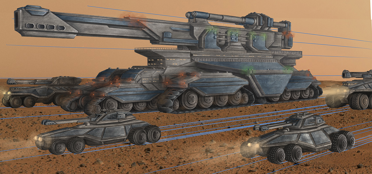 Sunean desert science fiction Tank
