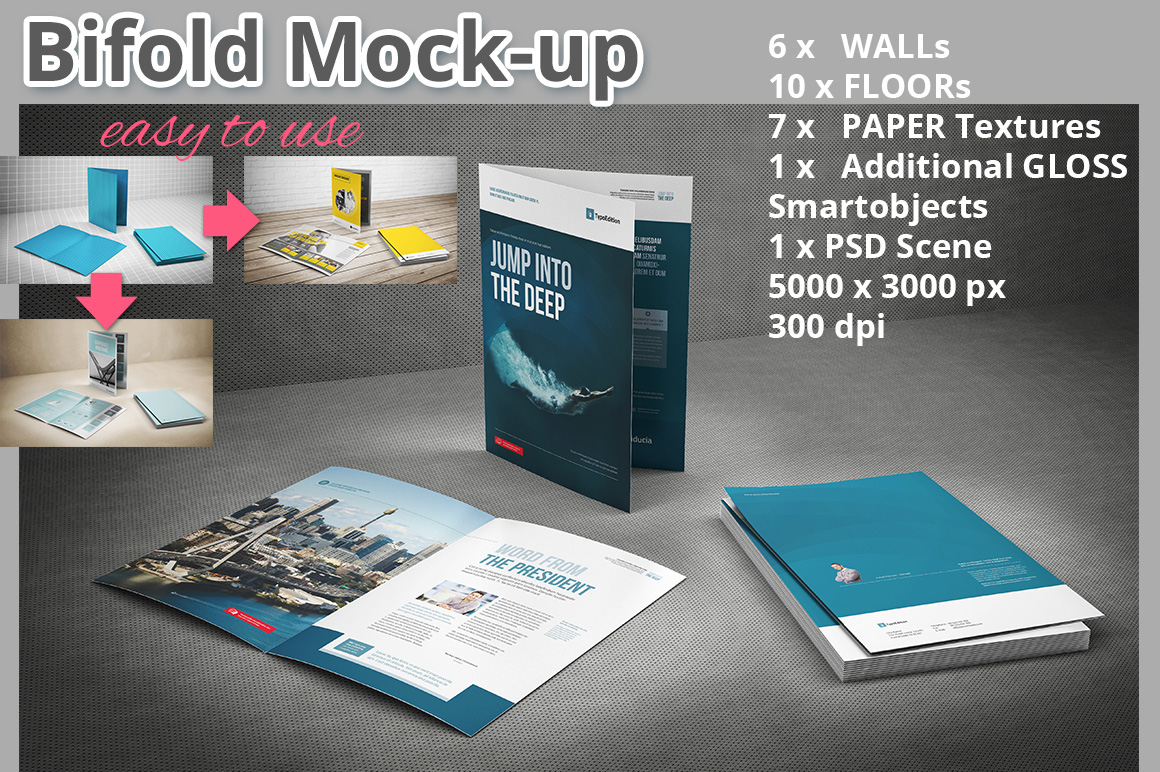 Mockup mock-up mockups bifold Bi-fold brochure mockup folder mockup paper card texture craft photoshop psd scene