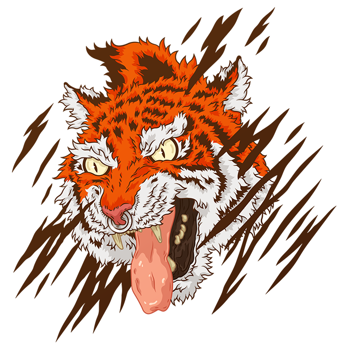 FOX tiger cool vector tshirt digital animals art Rude Sunglasses piercing septum colorful print pattern