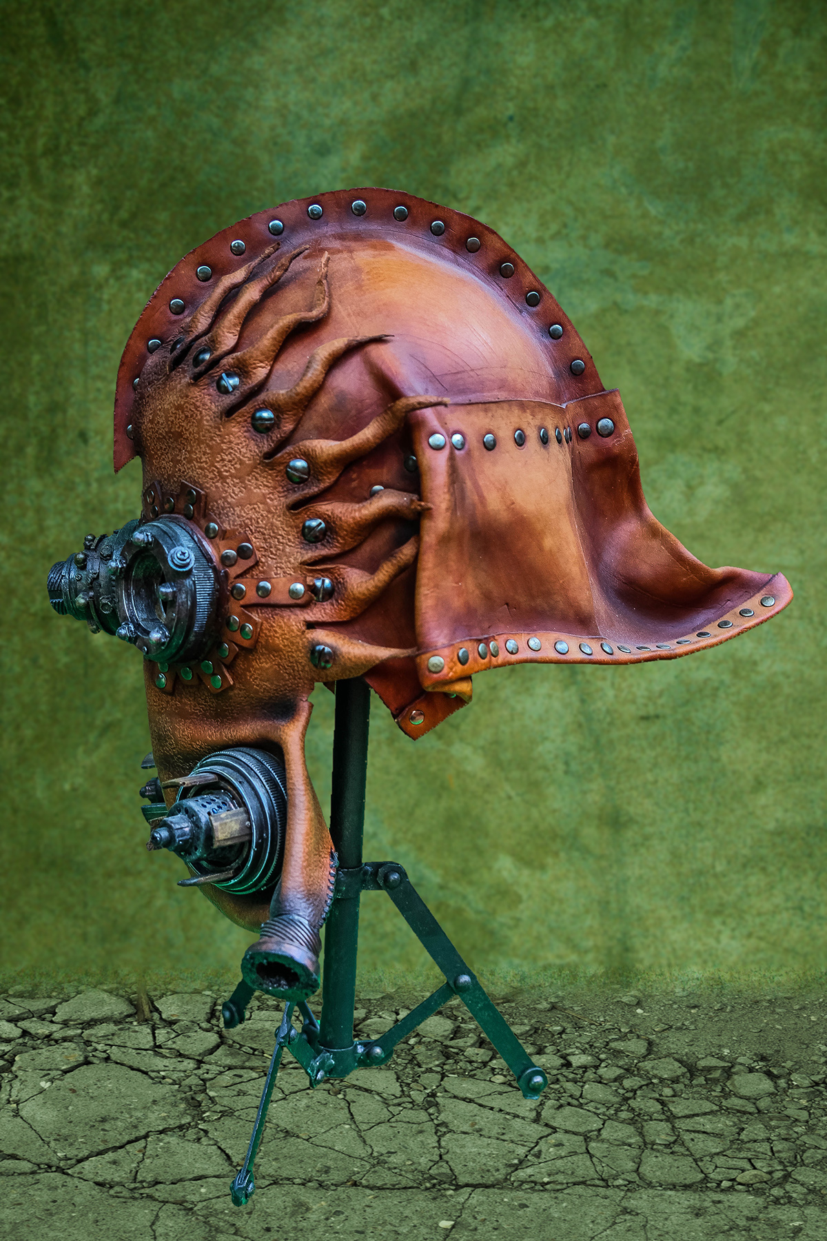mask masks leather theater  leather mask STEAMPUNK science fiction alien Nemo
