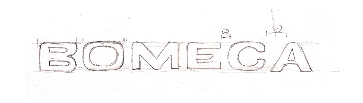 bomeca logo identity gradient brand Logotype business card stationary letterhead envelope folder