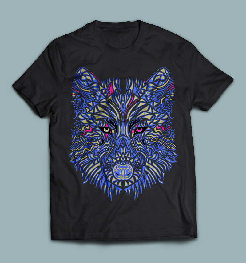 t-shirt design digital illustration draw vector doodle animal wolf bird girl FOX deer heart angel iphone case